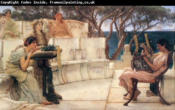 Sir Lawrence Alma-Tadema,OM.RA,RWS Sappho and Alcaeus